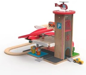 2Kids Toys - Garage in legno con binario del treno