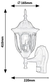 Rabalux 7837 - Applique da esterno con sensore MILANO 1xE27/60W/230V IP43 nero