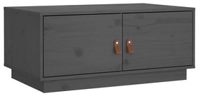 Tavolino da salotto grigio 80x50x35cm in legno massello di pino