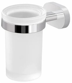 Portaspazzolini bagno a muro in acciaio inox e vetro Gedy serie Bernina