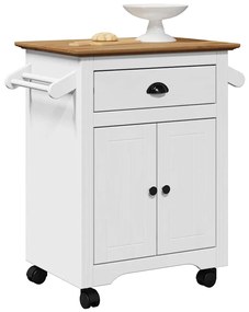 Carrello Da Cucina Bodo Bianco E Marrone 72x45x80 Cm /