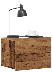Comodini A Muro 2 Pz Legno Antico 40x32x30 Cm /