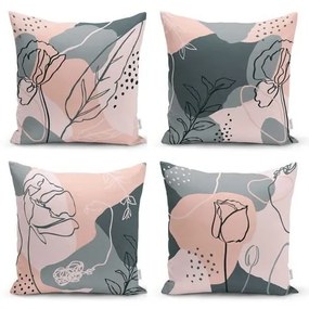 Set di 4 federe decorative Draw Art, 45 x 45 cm - Minimalist Cushion Covers