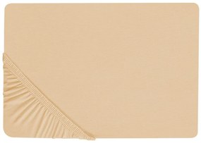 Lenzuolo con angoli cotone beige sabbia 140 x 200 cm JANBU Beliani
