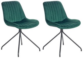 Set di 2 sedie velluto verde smeraldo NAVASOTA Beliani
