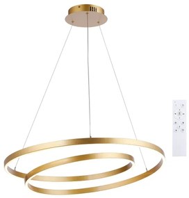 Brilagi-LED Lampadario dimmerabile a sospensione su cavo TWISTER LED/75W/230V Ø 70 cm dorato + telecomando