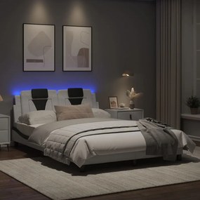 Giroletto con luci led bianco e nero 120x200 cm in similpelle