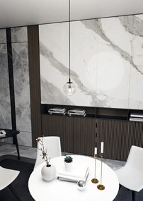 Lampada a sospensione COSMO 1 BL in acciaio e vetro E14