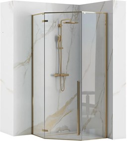 Rea Diamond box doccia 90x90 cm oro lucida/vetro trasparente REA-K4904
