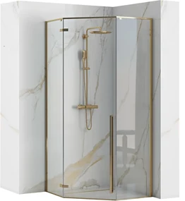 Rea Diamond box doccia 90x90 cm oro lucida/vetro trasparente REA-K4904
