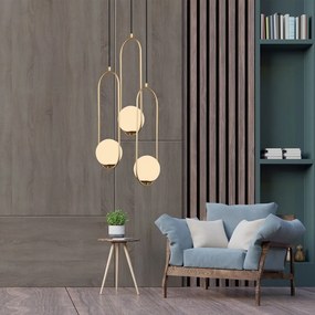 Lampada a sospensione color oro, altezza 146 cm Arch - Squid Lighting