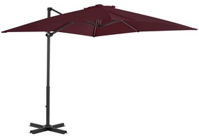Ombrellone A Sbalzo Con Palo İn Alluminio 250x250 Cm Bordeaux /