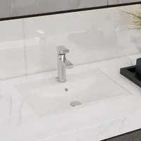 Lavandino Bagno Ceramica Bianca Rettangolare e Foro di Trabocco cod mxl 50168