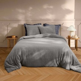 Set copripiumino e federa color antracite in micropile per letto matrimoniale ed esteso 240x220 cm Helena – douceur d'intérieur