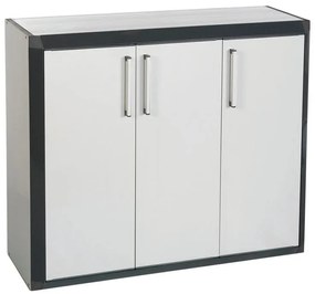 Armadio basso Thetris Eco GAROFALO in resina, grigio antracite L 102 x H 84.4 x P 39 cm, 3 ante, adatto per esterno riparato
