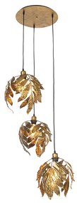 Lampada a sospensione vintage oro antico rotonda 3 luci - Linden