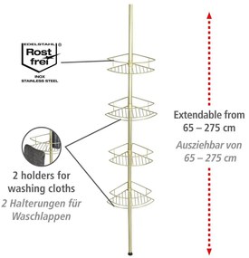 WENKO 24569100-Mensola angolare DOLCEDO 31x275 cm dorata