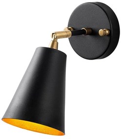 Lampada da parete in nero e oro ø 10 cm Evander - Opviq lights