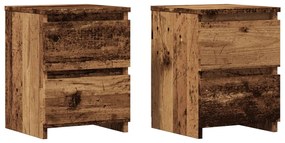 Comodini 2 Pz Legno Antico 30x30x40 Cm İn Legno Multistrato /