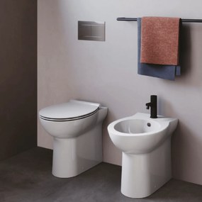 Coppia Di Sanitari a Terra Azzurra Ceramica "Fast" Bianco Lucido