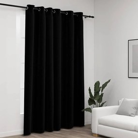 Tenda Oscurante Effetto Lino Con Occhielli 290x245 Cm Nera /