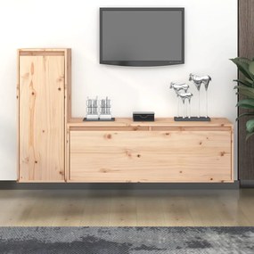 Mobili porta tv 2 pz in legno massello di pino