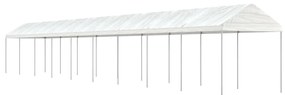 Gazebo Con Tetto Bianco 20,07x2,28x2,69 M İn Polietilene /