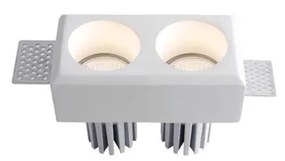 Portafaretto Quadrato 150x80x50mm in Gesso Pitturabile 2xGU10/MR16