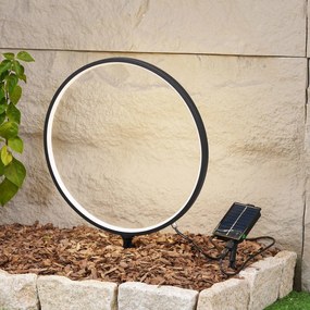 Lindby Lampada con picchetto a terra a energia solare Syrene, 45 cm, nero,