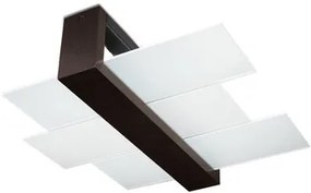 Plafoniera da Soffitto Legno Wenge e Vetro 2xE27 FENIKS 2 da Interno