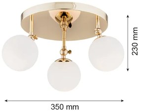 Argon 1435 - Lampadario da bagno a sospensione con supporto rigido LATINA 3xE14/40W/230V IP44