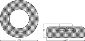 Osram - Plafoniera DECOR MESH LED, 18,5 W / 230 V, Ø 30 cm, nera