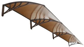 Pensilina in policarbonato marrone L 450 x P 100 cm struttura in alluminio