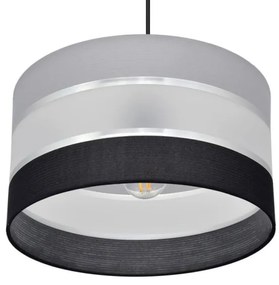 Lampadario a sospensione con filo HELEN 1xE27/15W/230V diametro 35 cm nero/grigio/argento