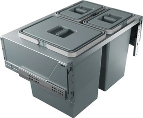 Bidone in plastica da incasso grigio per rifiuti differenziati 42 l Block U-Sink 2.0 - Elletipi