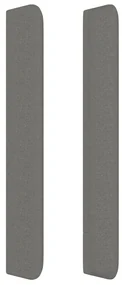 Testiera ad orecchio grigioscuro 103x16x118/128cm intessuto