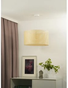 Duolla - Lampadario a sospensione con filo ROLLER RATTAN 1xE27/15W/230V diametro 45 cm beige
