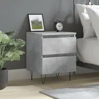 Comodino Grigio Cemento 40x35x50 cm in Legno Multistrato 826884