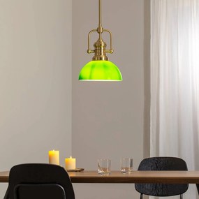 Jupiter Lampada a sospensione Platino, oro/verde, vetro, a 1 luce, E27