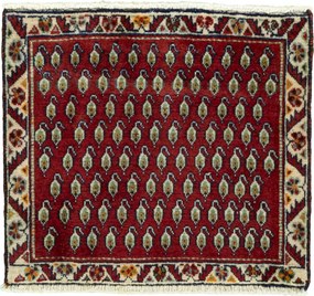 Shiraz Tappeto 60 x 60 Rosso (Iran) Annodato A Mano
