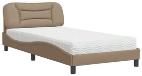 Letto con materasso cappuccino 100x200cm similpelle