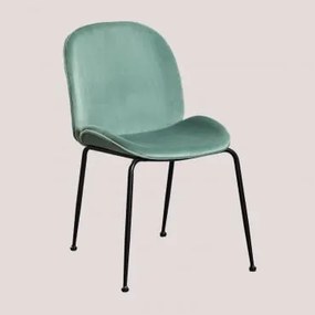 Confezione da 2 sedie in velluto Pary Celadon & Nero - Sklum