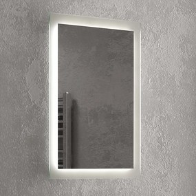 Composizione bagno a terra 65cm: mobile con lavabo, specchio led e pensile IKOS-65 - KAMALU
