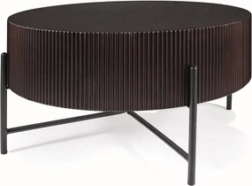 Tavolino da caffè Tuca in noce scuro/nero - ø80/h40