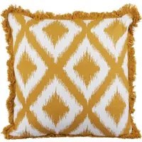 Cuscino divano 45x45 cm rombi giallo frange