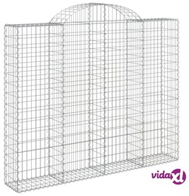 vidaXL Cesti Gabbioni ad Arco 2 pz 200x30x160/180 cm Ferro Zincato