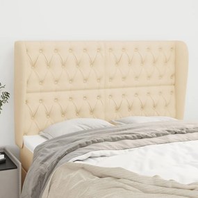 Testiera Ad Orecchio Crema 147 X 23 X 118/128 Cm İn Tessuto /