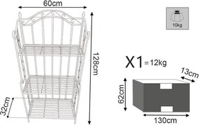 FLAVIENNE - scaffale 3 piani stile provenzale in ferro verniciato