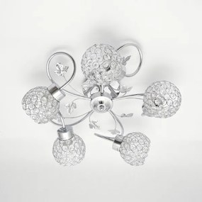 Lampadario a plafone SOPHIA 5xE27/15W/230V cromo lucido/limpido