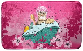 Tappetino da bagno rosa 45x75 cm Chatibulle - douceur d'intérieur